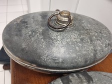 Wärmflasche Eisen verzinkt antik alt 30 x 20 cm mit Messingverschluss