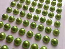 72 Halbperlen 10mm Selbstklebend Rund Perlen Deko Ostern Verzieren Hellgrün