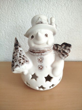 Schneemann Cermas Keramik ca. 19 cm groß, Handarbeit