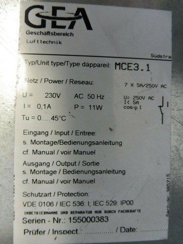 Gea happel mce3 1 - x, mce3.1
