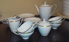 Reichenbach fine china Kaffeeservice 6 Personen Porzellan weiß Goldrand sehr gut