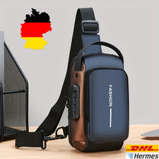 Herren Motorrad-Crossbody Tasche – Robuste Oxford Brusttasche mit Zahlenschloss