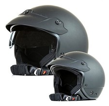 Jet Helm H740 Jethelm Motorradhelm mit Sonnenvisier schwarz-matt Größe S-M  NEU