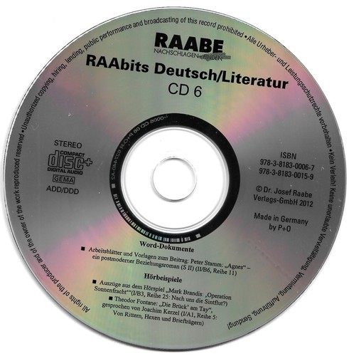 Raabits deutsch literatur cd - raabits, deutsch/literatur