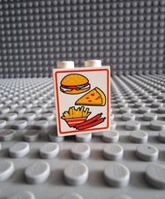 LEGO Panel Wand 1x2x2 Bedruckt Hamburger Pommes Pizza Wurst 4864bpx1 K173