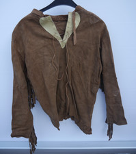 Herren Western Cowboy Wildleder Fransen Hemd Indianer Fransen - Gr. S