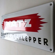 HATZ Diesel Schlepper Altes Emailschild Ruhstorf um 1985 Traktor MAKELLOS u. RAR