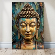 LEINWAND BILDER BIS 170x110x5 BUNTES BUDDHA WANDBILD BLÄTTER GEMÄLDE FENG-SHUI
