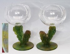 Paar Weinkelche "Cactus", Daum Nancy/France. Entwurf Hilton Mc Donnico, 1987