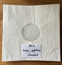 LP Innenhüllen Schutzhüllen Creme 90gr gefüttert Mittelloch Paket zu 50 Stück