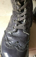  Zecchino d'oro halbhoher Lammfellstiefel Knautschlack Gr. 29  Mädchen grau