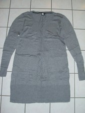 Neu Street One Langarm Kleid Long Pullover Gr 40 42 M L grau mit Spitze