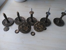 Vintage: 7 Raffhalter / Gardinenhalter aus Messing