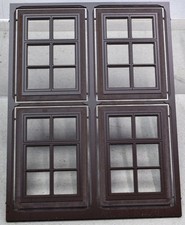 4 Stück Fenster, braun,  Spur