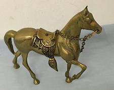 Pferd Hengst Pferde Figur Skulptur Messing Pferdefigur H/L17x19cm 700g /131.2