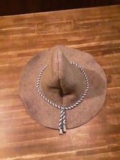 Filzhut Trachtenhut Kordel Weiß Blau Kopfumfang Ca. 56 cm