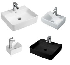 Waschbecken Waschtisch Wandhängend Aufsatzwaschbecken Design Gäste WC Keramik