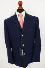 Tofana Lodenfrey Trachten Janker Gr.50 Schurwolle Polyester Blau NEU + Etikett