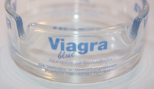 Werbe Aschenbecher "Potenzmittel  ", Glas, 8,5 cm, sehr gut