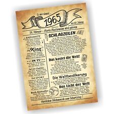 Geburtstagsurkunde Urkunde zum Geburtstag Geschenk 1965 60 Jahre personalisiert