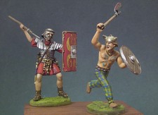 Andrea Miniatures RA-17 30mm Römer/Barbar kämpfend II unpainted White Metal Kit 