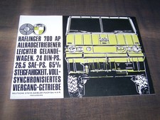 TOPRARITÄT Herrlicher Prospekt Steyr Puch Haflinger 700 AP von 1965 !!!