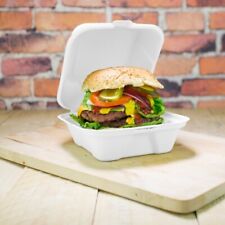 Bagasse Burger Box 6" x 6" Lebensmittelbehälter zum Mitnehmen Boxen Öko kompostierbar HB6