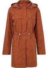 Parka mit Stehkragen Gr. 34 Orangebraun Damenparka Jacke Mantel Neu