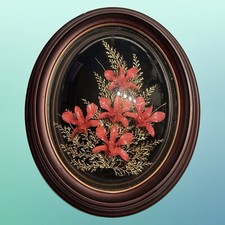 Dendrobium-Orchideenbild - Naturkunst mit 24K Gold und Farnen, gerahmt