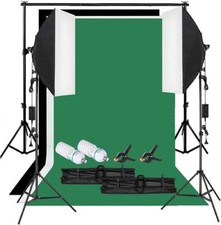 Fotostudio Set Foto Hintergrund Fotohintergrundsystem 2x3m Softbox Schirm
