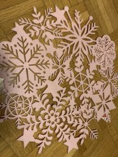 Weihnachtsdecke Filzmatte Tisch Unterlage Sternform rosa Deko Weihnachten neu