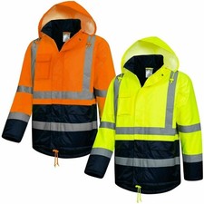 Safetytex Warnschutz Parka Winter Arbeitsjacke Warnschutzjacke Regenjacke Jacke 
