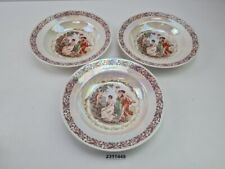 3 Porzellan Teller Weimar Porzellan Frauen Motiv irisierend DDR ø24cm #2311449