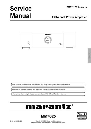 Service manual for marantz - for,