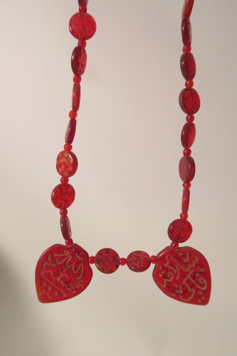 Alte böhmische glasperlen rot - böhmische,
