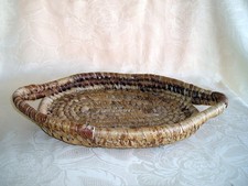 Flechtkorb Obstschale Servierschale mit Griffen