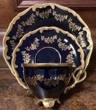 Sammeltasse Fine China Lichte Made GDR Echt Kobalt 3-tlg. #45