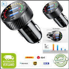 Farbige Voltmeter-USB-Ladegerät | Dual QC3.0 | 36W Auto-Ladung