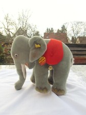 STEIFF Elefant 60er Jahre Knopf, Schild + Fahne 0500/22 Topzustand!
