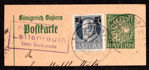 Bayern 1919 posthilfstelle - bayern, 1919,