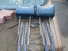 Kopfstützen vorne m. Halter Leder blau Mercedes-Benz Pagode W108, /8 W114 W116