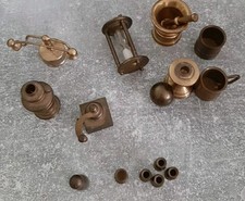 Messing Miniaturen konvolut Eieruhr,  Leuchter, Kaffeemühle,  Kegel,  Mörser....
