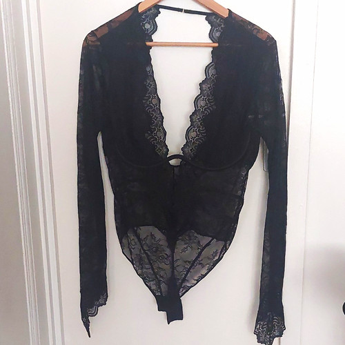 Damen spitzen body schwarz - damen, spitzen-body