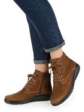 Naturläufer Schnürschuhe Stiefelette Schuhe Boots Leder braun Weite K 10 44,5