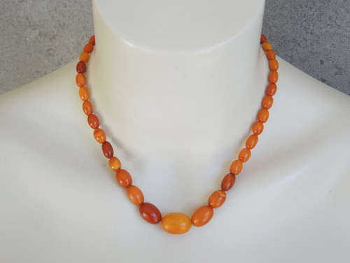 Antike oliven bernstein kette - antike,