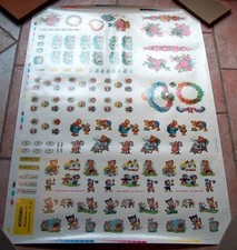 DDR Abziehbilder Druckbogen Winter Blumen Bären Katzen Mäuse ... Selten