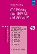 VDE-Prüfung nach BGV A3 und BetrSichV von not specified | Buch | Zustand gut