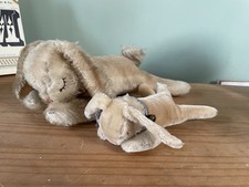 2 x Hase Steiff Floppy Hansi 70er, 60er,Mutter und Kind, Vintage, Button , Flag,