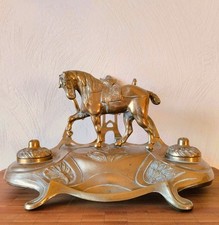 Antik echt Messing Tintenfass