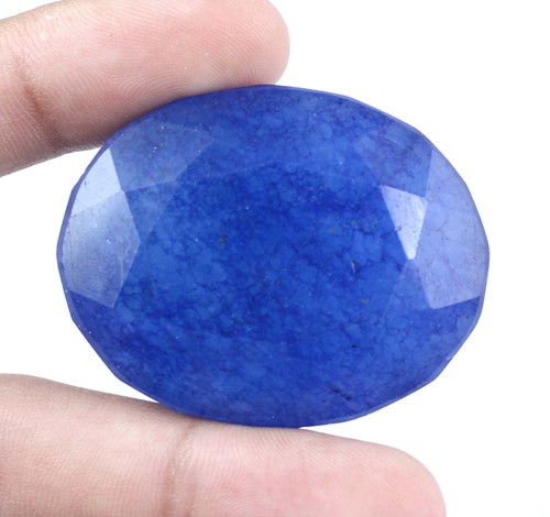 Saphir blau natur oval - blau,